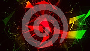 Abstract background with connecting dots and lines. Network connection structure. Plexus effect. 3d Vector illustration.