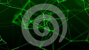 Abstract background with connecting dots and lines. Network connection structure. Plexus effect. 3d Vector illustration.