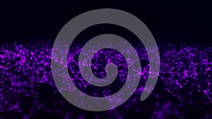 Abstract background with connecting dots and lines. Network connection structure. Plexus effect. 3d Vector illustration.