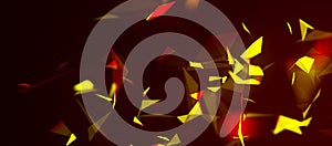 Abstract background with connecting dots and lines. Network connection structure. Plexus effect. 3d Widescreen.