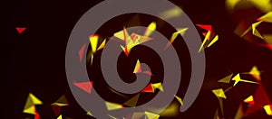 Abstract background with connecting dots and lines. Network connection structure. Plexus effect. 3d Widescreen.
