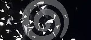 Abstract background with connecting dots and lines. Network connection structure. Plexus effect. 3d Widescreen.