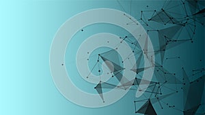 Abstract background with connecting dots and lines. Network connection structure. Plexus effect. Technology background