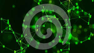 Abstract background with connecting dots and lines. Network connection structure. Plexus effect. 3d Vector illustration.