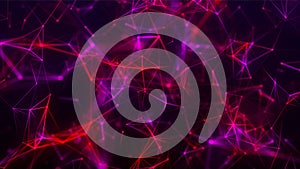 Abstract background with connecting dots and lines. Network connection structure. Plexus effect. 3d Vector illustration.