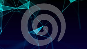 Abstract background with connecting dots and lines. Network connection structure. Plexus effect. 3d Vector illustration.