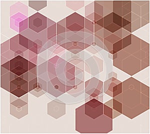Abstract background consisting of brown hexagons. Vector illustration