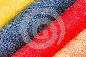 Abstract background of cotton yarn bobbins