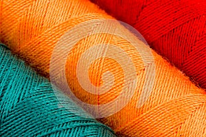 Abstract background of cotton yarn bobbins