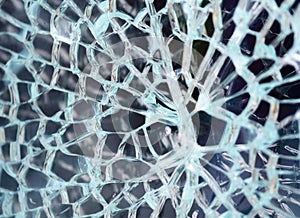 Abstract background of cracked and broken glass of window