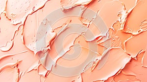 Abstract background of creamy peach-colored cosmetic foundation. Smooth texture with subtle variations in 13-1023 Peach Fuzz color photo