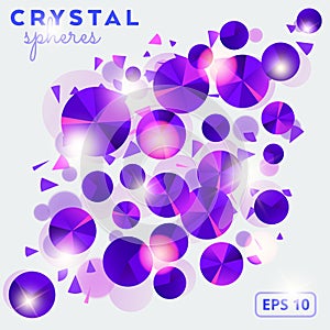Abstract background with crystal shperes