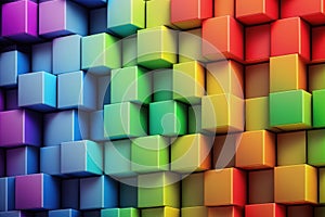 Abstract background of cube blocks wall stacking design