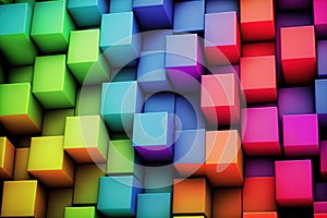 Abstract background of cube blocks wall stacking design