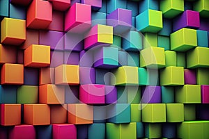 Abstract background of cube blocks wall stacking design