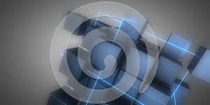 3D abstract background cubes. 3d illustration