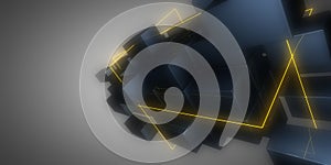 3D abstract background cubes. 3d illustration