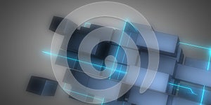 3D abstract background cubes. 3d illustration