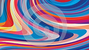 Abstract background with curved colorful stripes. CMYK colors