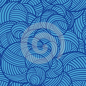Abstract background with curved lines and yarn ball delicate color embroidery curls