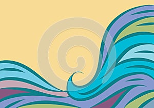 Abstract background with curvy shapes and wavy lines and a copy space