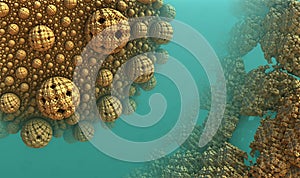 Abstract background 3D, fantastic underwater constructions photo