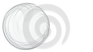 Abstract background  3d illustration of an empty geometric object, wireframe dotted structure