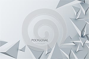 Abstract background with 3d triangles of gray modern design photo