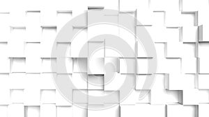 Abstract background of 3d white cubes in frontal perspective