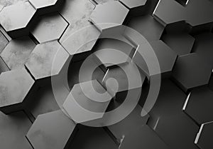 Abstract Dark Gray Hexagonal Background Texture