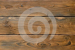 Abstract background of dark wooden boards. Closeup topview for artworks.