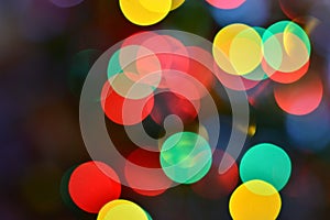 Abstract background of defocused Christmas lights red, green, photo