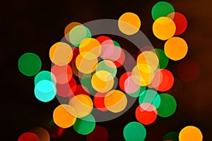 Abstract background of defocused Christmas lights red, green, photo