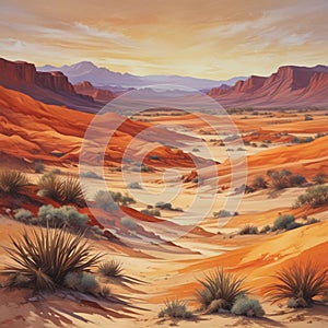 An abstract background depicting the fiery intensity of a desert scene at noon.