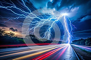 High speed concept, fast drive motion blurry focus