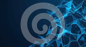 Abstract futuristic blue network background, digital technology, science, connectivity, data