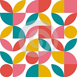 Abstract background design in Bauhaus style. Vector pattern with punchy colors