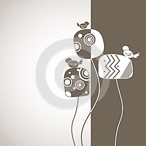 Abstract background design with birds.