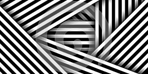 Abstract background with diagonal lines. Black and white stripes layer background. Modern dark abstract texture.