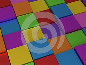 Abstract background - different rainbowcolor cubes