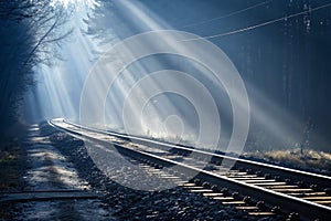 Abstract background with diffused bright white rays against dark surface