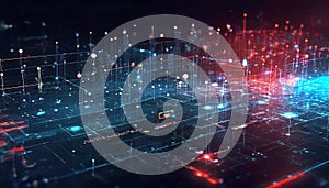 Abstract background of digital code flow, neural networks, artificial intelligence,
