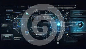 Abstract background of digital code flow, neural networks, artificial intelligence,