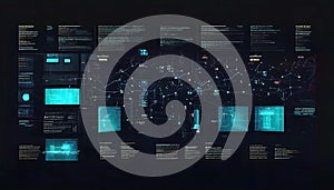 Abstract background of digital code flow, neural networks, artificial intelligence,