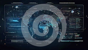 Abstract background of digital code flow, neural networks, artificial intelligence,