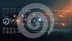 Abstract background of digital code flow, neural networks, artificial intelligence,