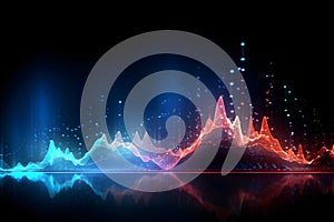 abstract background digital internet wave signal technology background, Generated AI