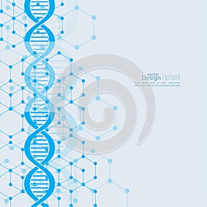 Abstract background with DNA molecule structure