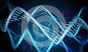 Abstract background with DNA structure and molecules Creating using generative AI