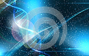 Abstract background with dnk spiral for information and medicine template. Vector Illustration